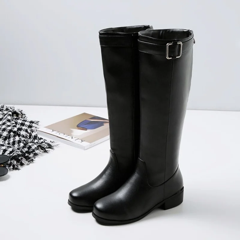 FXYCMMCQ Winter Women's Boots Foreign Trade Exploded Large Size Thick Knight Boots-C20-9