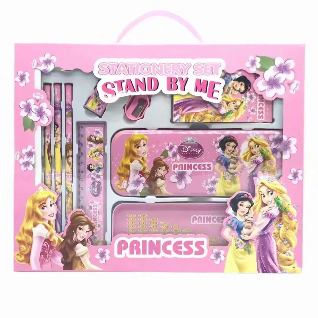 

8-piece Disney Double-layer Stationery Box Set Cute Frozen Cartoon Pencil Notebook Sharpener Combination School Supplies Gift