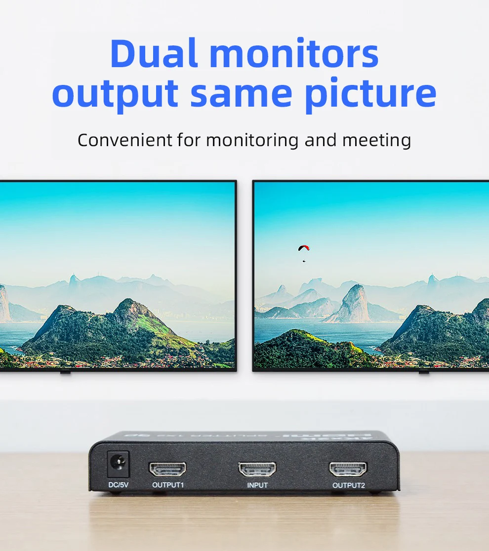 Unnlink сплиттер HDMI совместимый переключатель 1x2 UHD 4K FHD 1080P 60 Гц 3D 1 вход 2 выхода