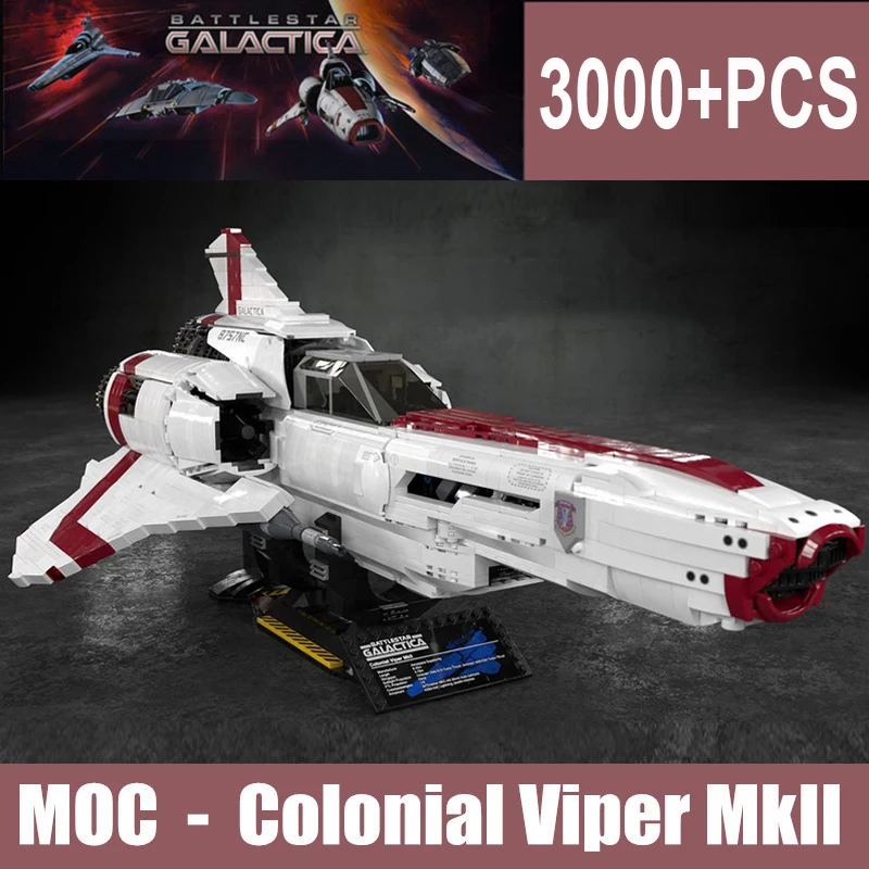 Новая модель lepining MOC-9424 Star Plane The Battlestar Galactica Wars MOC Colonial Viper MKII Fit Technic Building Block Bricks Kid Toy
