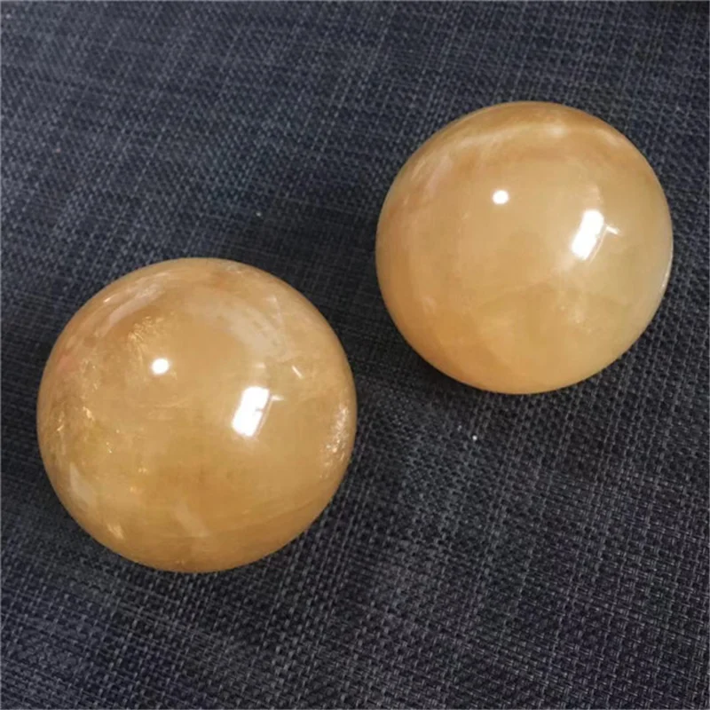 

Natural gemstone yellow calcite crystal sphere balls healing stones for feng shui