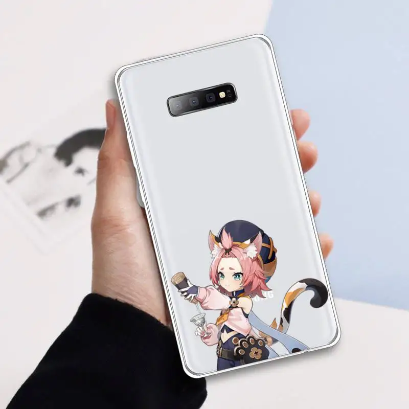 

Japan anime genshin impact Phone Case Transparent For Samsung Galaxy A 71 21s S note 8 9 10 plus 20 ultra