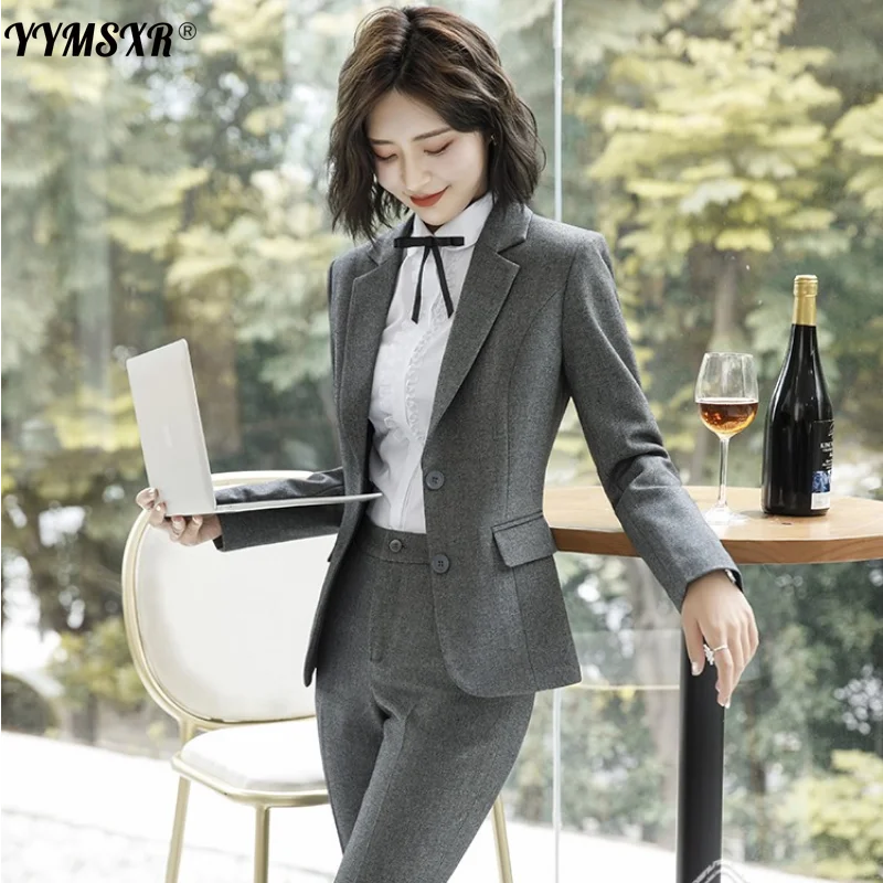 Fall/Winter Hot Sale Professional Women's Suit Pants 2-Piece Set 2022 Elegant Single Breasted Blazer High Quality Workwear