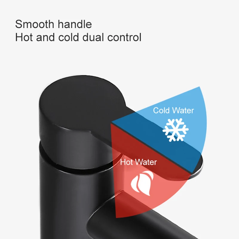 Смеситель для раковины MOLI из нержавеющей стали 304 Черный кран матового никеля с