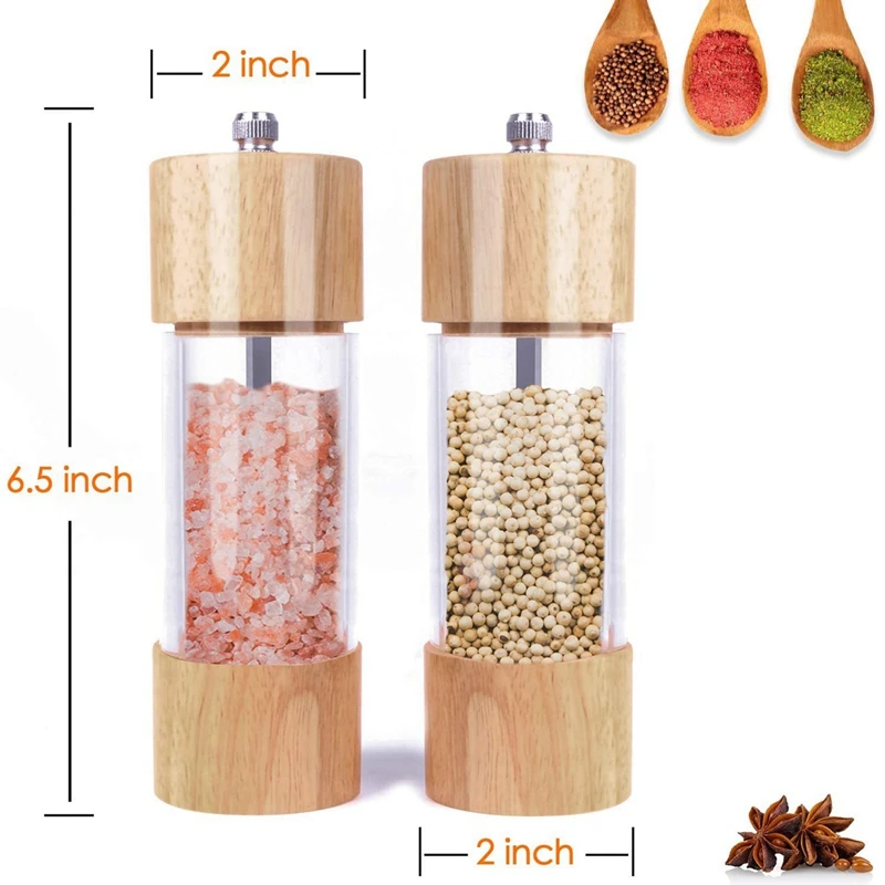 

Stainless Steel Tea Warmer, Round Tea Maker Candle Base with 2PCS Wooden Salt and Pepper Grinder Set