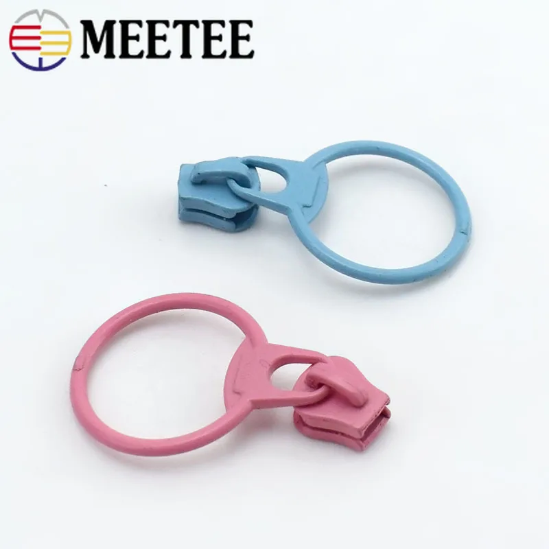 10 шт. Meetee 3# слайдер на молнии с круглым кольцом Съемник кулон для смолы молния DIY сумки кошелек одежда шитье ремесло ремонтные наборы портной