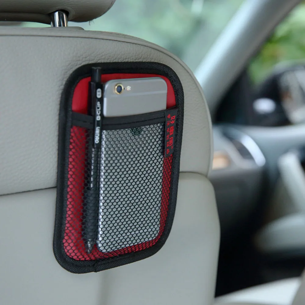 Красный Car Storage Net Bag Pocket Stowing Tidying Phone Holder Car Styling Auto Interior Accessories Car Organizer Stowing Tidying - Название цвета: Красный