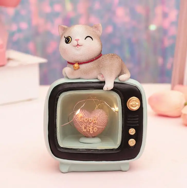 

Ins Girls'Heart Room with Starlight, Nightlight and TV Lamp Molding Resin