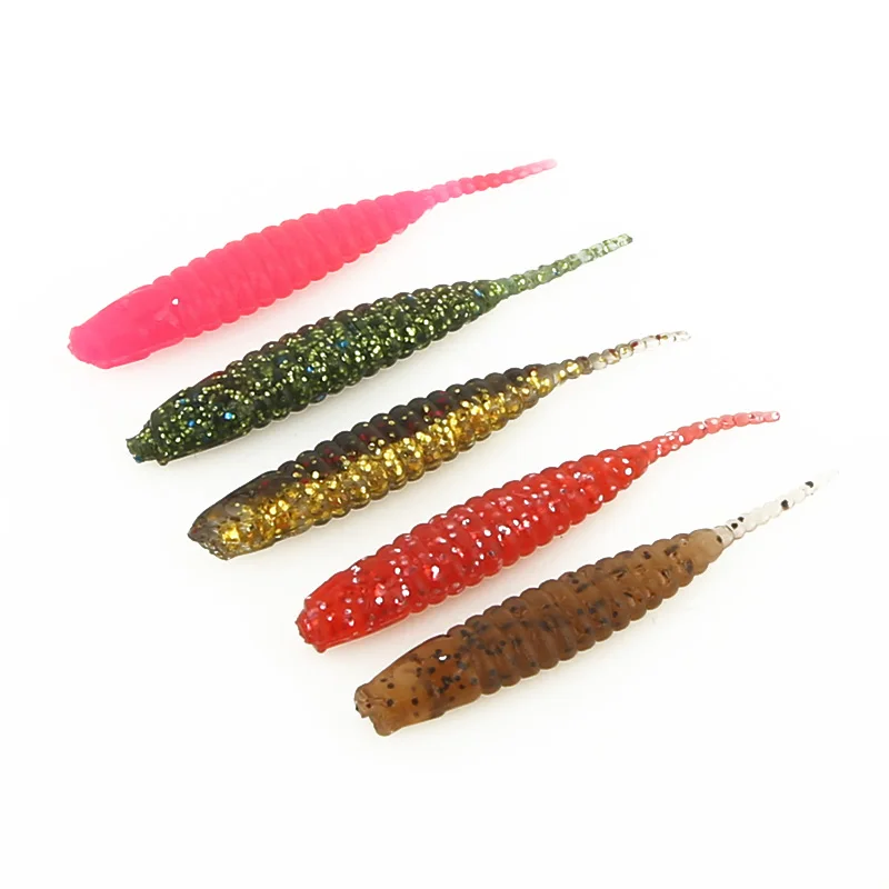 

40mm/0.4g Mini Soft Lures worm Baits 12Pcs Fishing Lure Shad Silicone Bait Tail Jigging Wobblers Bass Pike Fishing Tackle