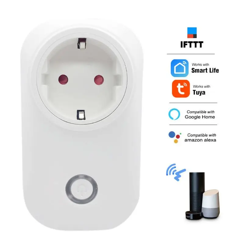 ЕС Wi Fi Смарт разъем питания приложение Tuya розетка таймер функция для Google Home