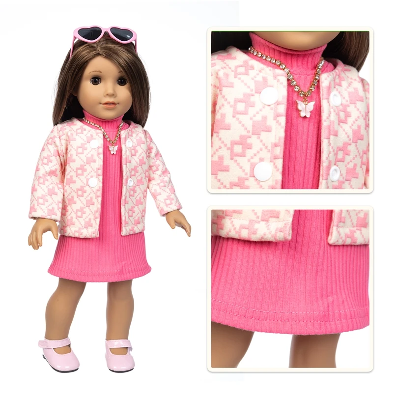 

2021 New Fashion Knit Fit for American Girl Doll Clothes 18-inch Doll , Christmas Girl Gift(only sell clothes)