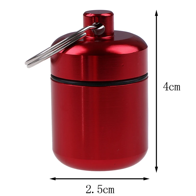 

Waterproof Pill Box Case Mini Metal Alloy Bottle Cache Drug Holder Container Keychain Medicine Box Health Care For Travel