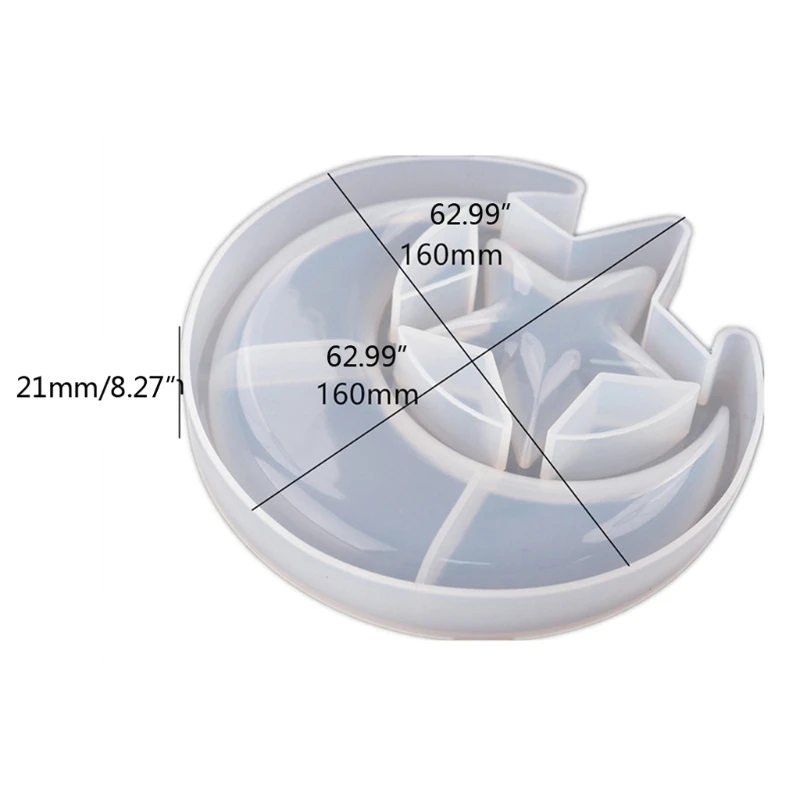 

Moon Star Tray Resin Mold Crescent Moon Box Epoxy Silicone Casting Mold Tools R7RF