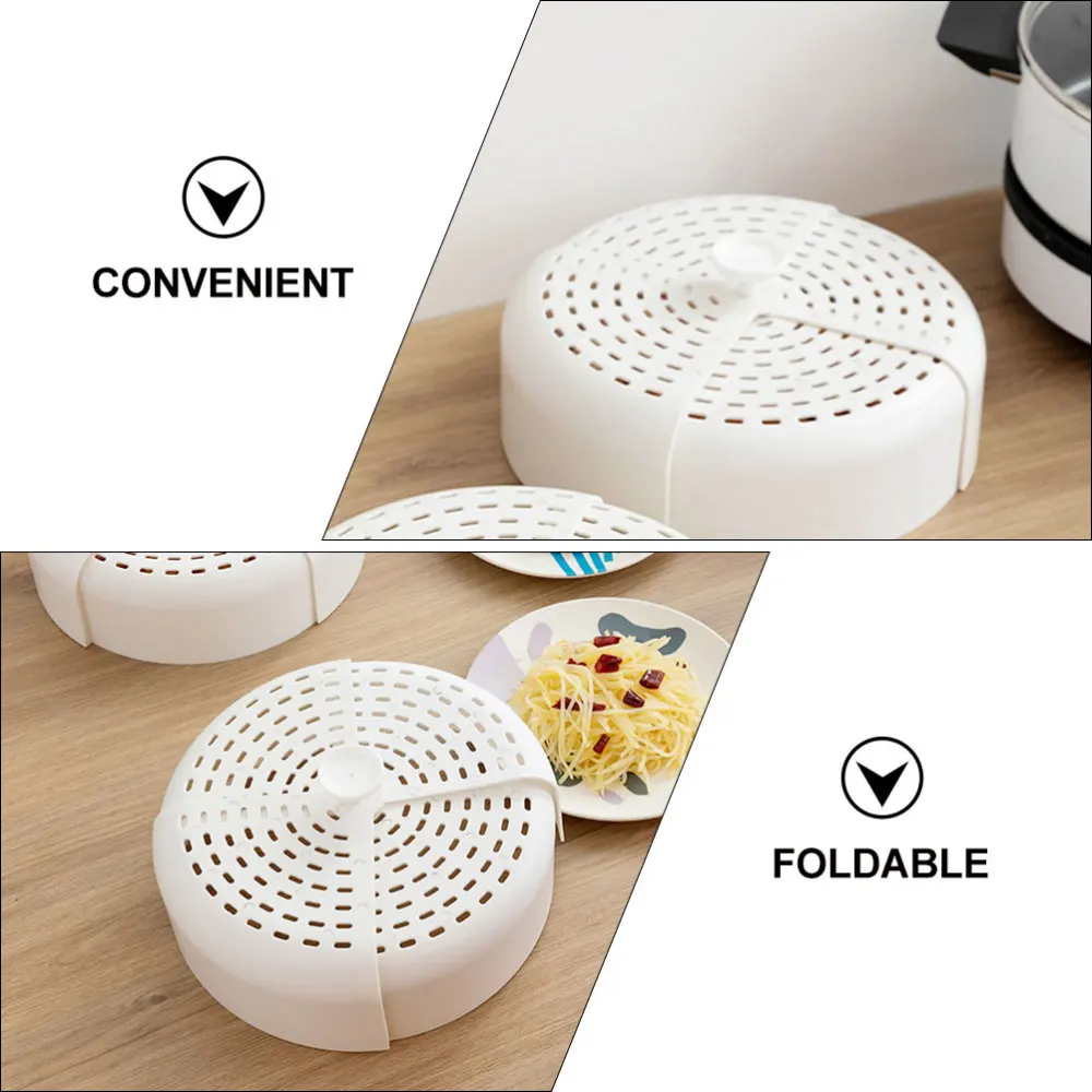

2Pcs Breathable Hollow Food Covers Household Insect-proof Meal Covers (White)