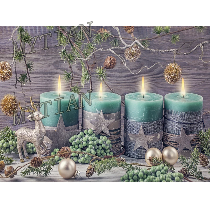 

5D DIY бриллиантовый рисунок Рождество свеча картина полная дрель Алмазная вышивка крестиком Мозаика ремесло комплект декор комнаты подарок