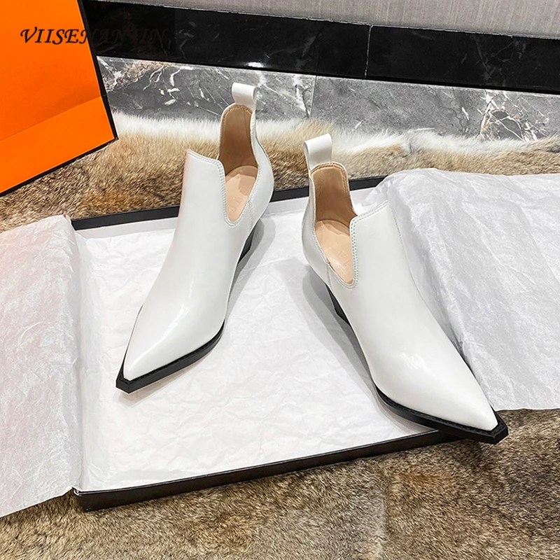 

Chelsea boots high-heeled thick-soled pointed wedge with nude boots women's autumn 2021 new leather fashion tooling boots