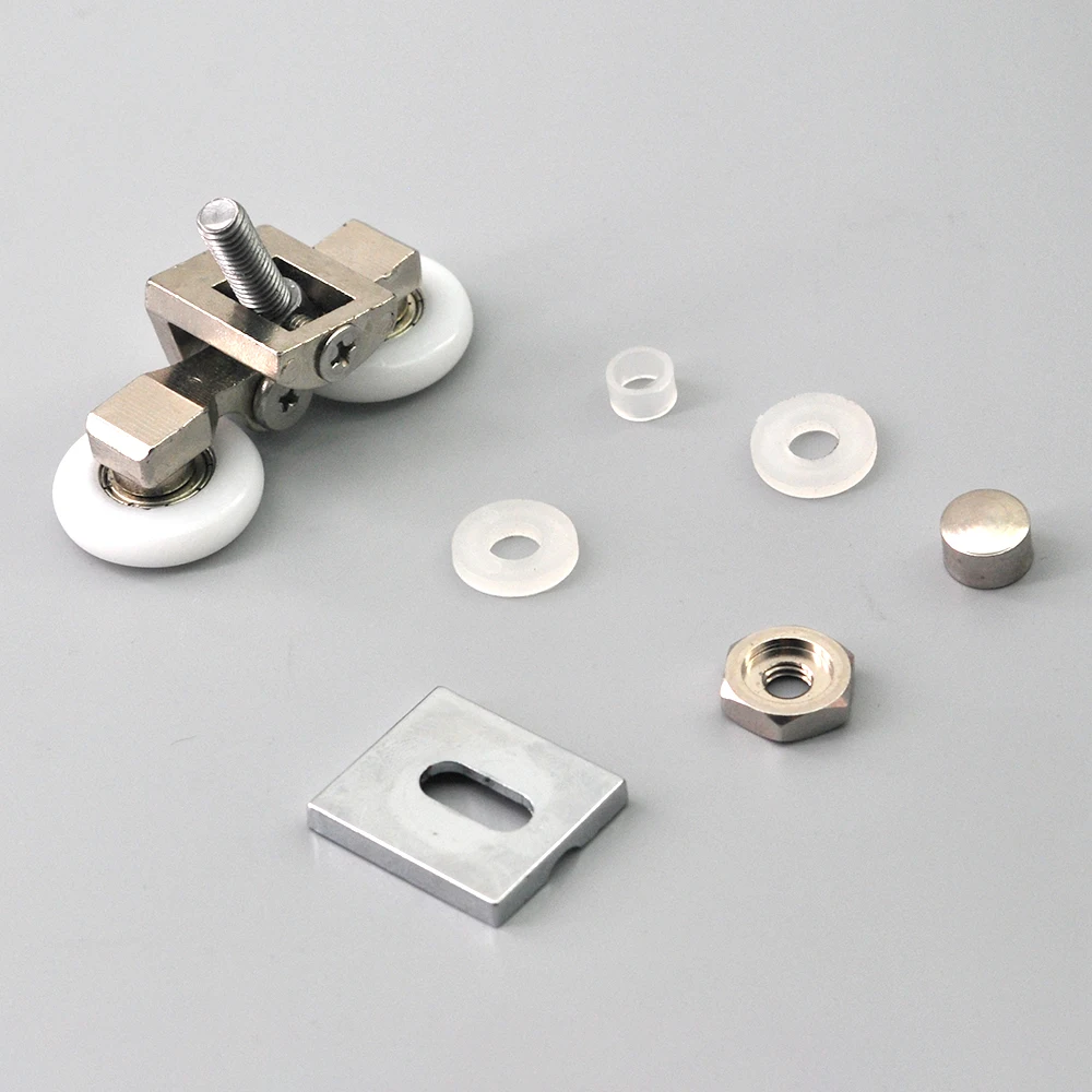 

Quality White Color Double Shower Door Rollers 5-6mm Glass Door Rollers Made of Zinc-Alloy For Shower Steam Cabinet Room