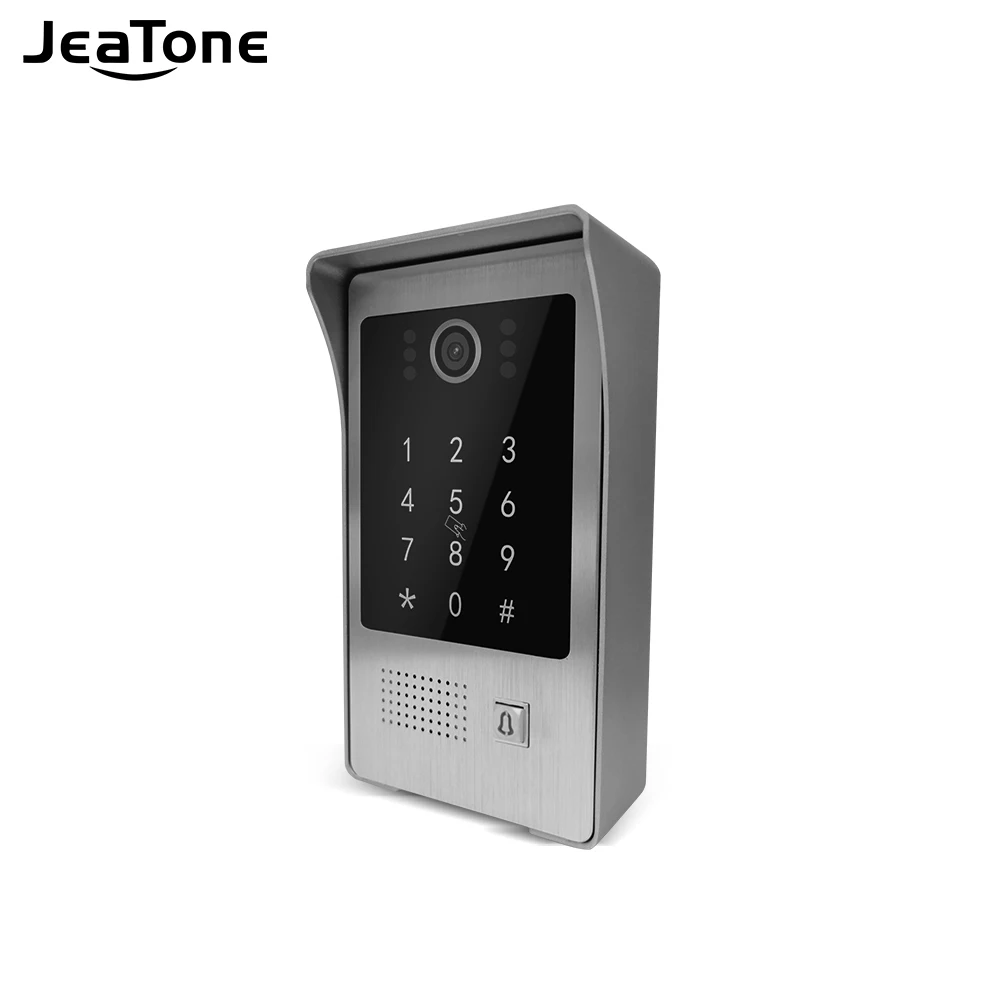 Jeatone Video Doorbell Outdoor Call Panel with RFID Card swiper and Password Keypad Door Unlock (Work with Jeatone Intercom)