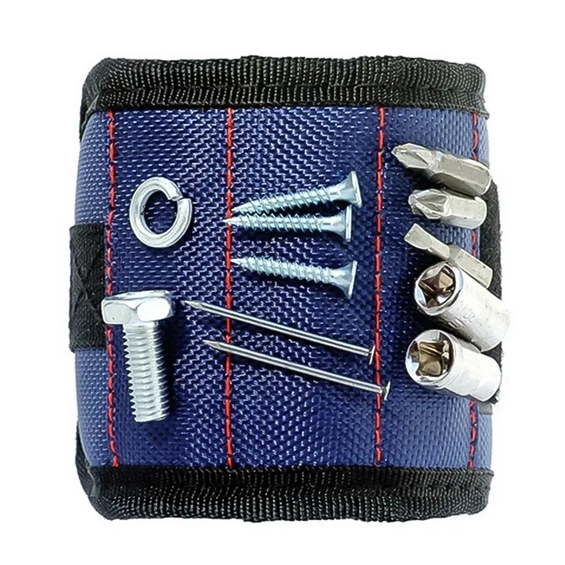Wrist bag blue Urijk 1 шт. поясная сумка Быстрый выбор работы магнитный браслет для электрика поставщика ручной инструмент сумки для хранения - Color: Wrist bag blue