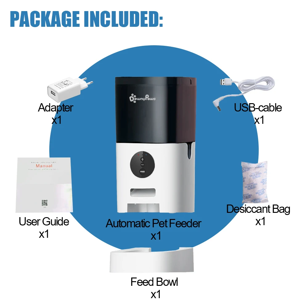 

4/6L Automatic Pet Feeder For Cats WiFi Smart Swirl Slow Dog Feeder With Voice Recorder Large Capacity Timing Cat Food Dispenser