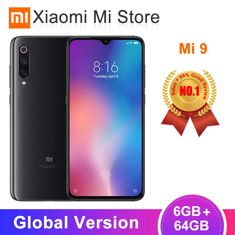 Глобальная версия Xiaomi mi 9 6GB 64GB мобильный телефон Восьмиядерный процессор Snapdragon 855
