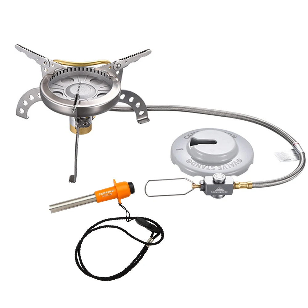 

Газовая плита для кемпинга, Высокоэффективная туристическая плита с электронным воспламенителем, портативная печь для предварительного нагрева для кемпинга, пешего туризма, рыбалки