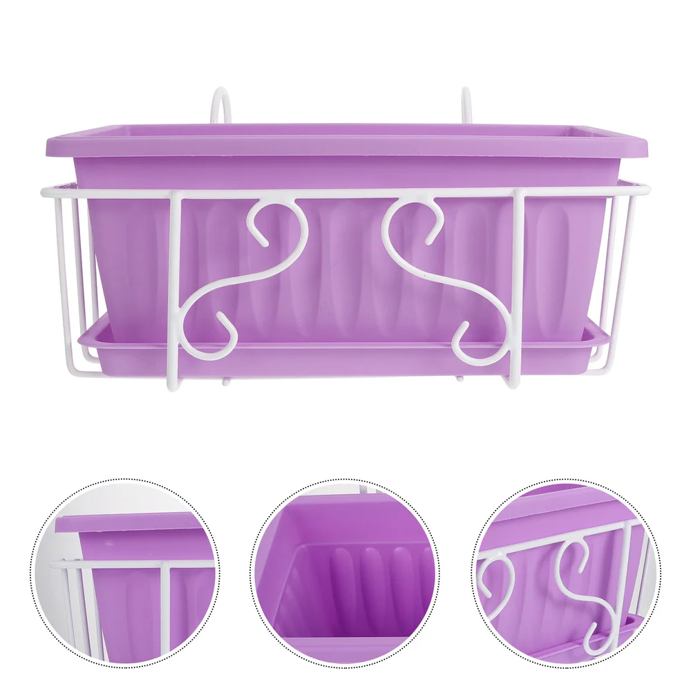 

1 Set Rectangular Gardening Pot Tray Flowerpot Rack Hanging Rack for Home