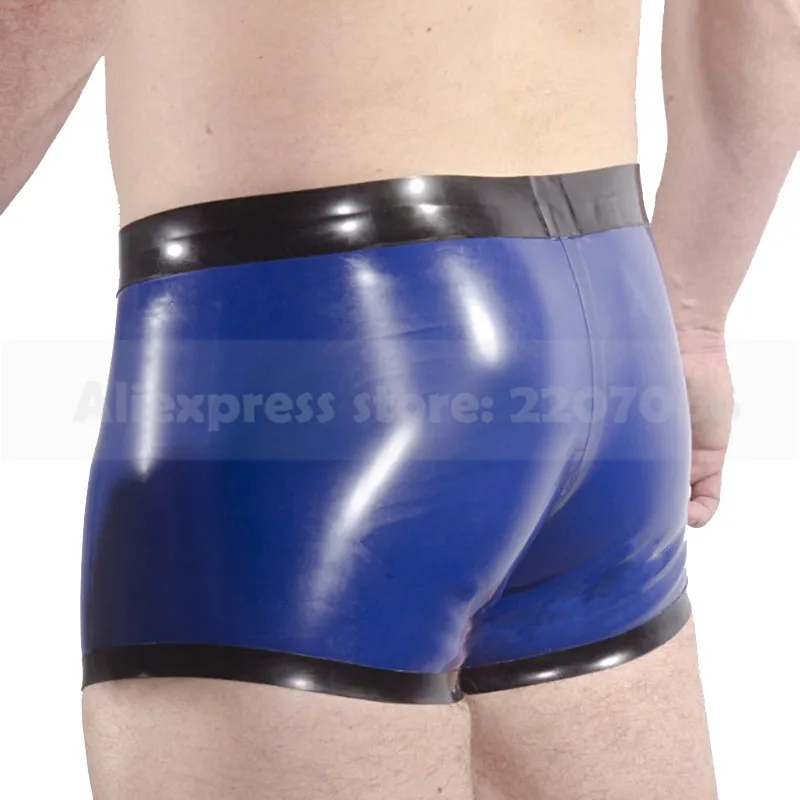 Мужские сексуальные розовые и черные латексные трусики резиновые шорты