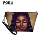 Комплект сумок для женщин FORUDESIGNS 2019, черные художественные девушки, волшебные африканские косметички, Дамская функциональная сумочка для макияжа, женская сумка