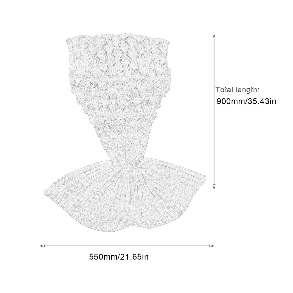 Одеяло вязаное ручной работы с хвостом русалки 10 цветов | Дом и сад