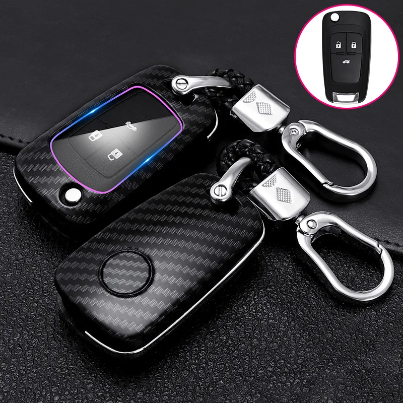 Чехол для автомобильного ключа из АБС углеволокна Chevrolet Buick Cruze Trax Aveo Opel Astra Corsa Meriva