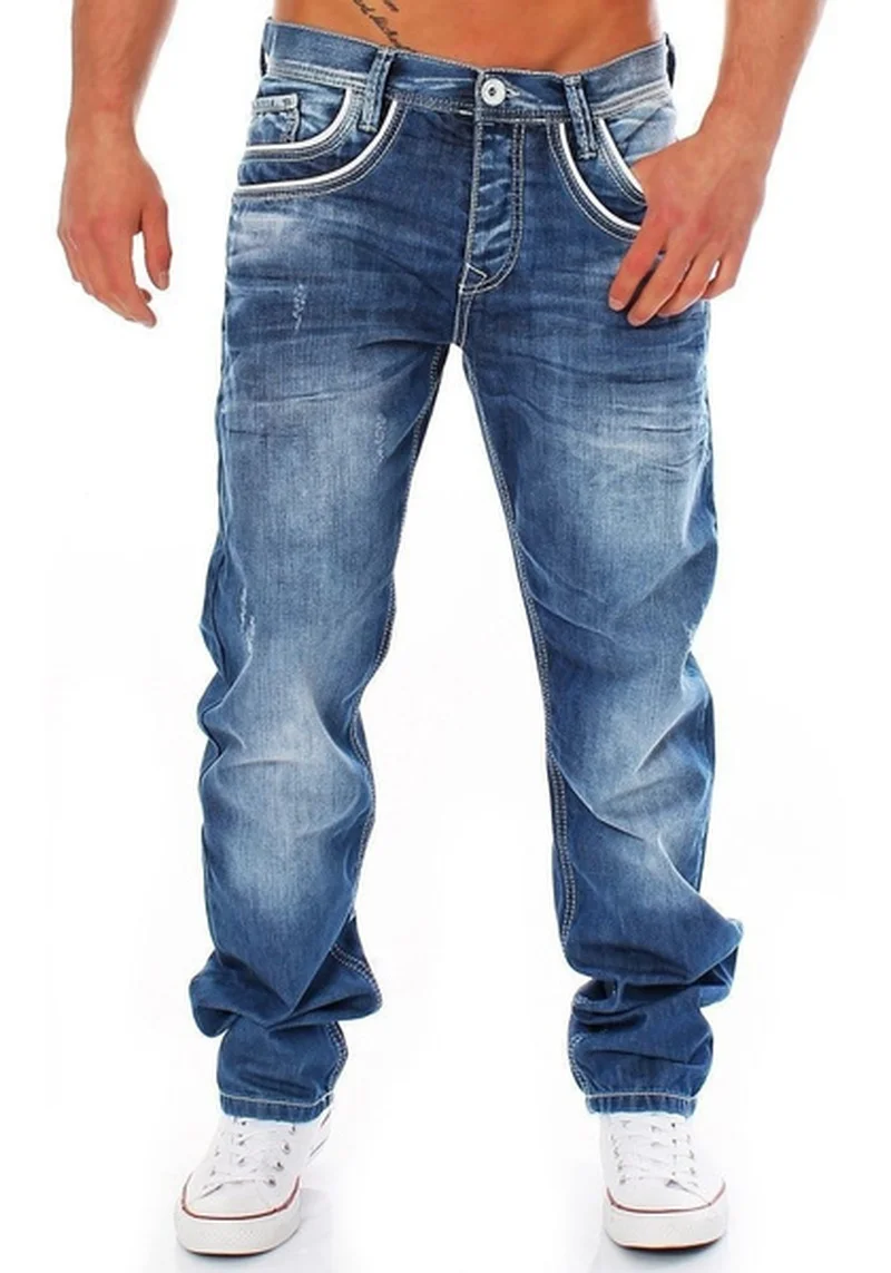 

Men Jeans Solid Straight Pants Hip Hop Male Casual Streetwear Boyfriend Style Denim Trousers Stretch Baggy Jeans Men's Pants