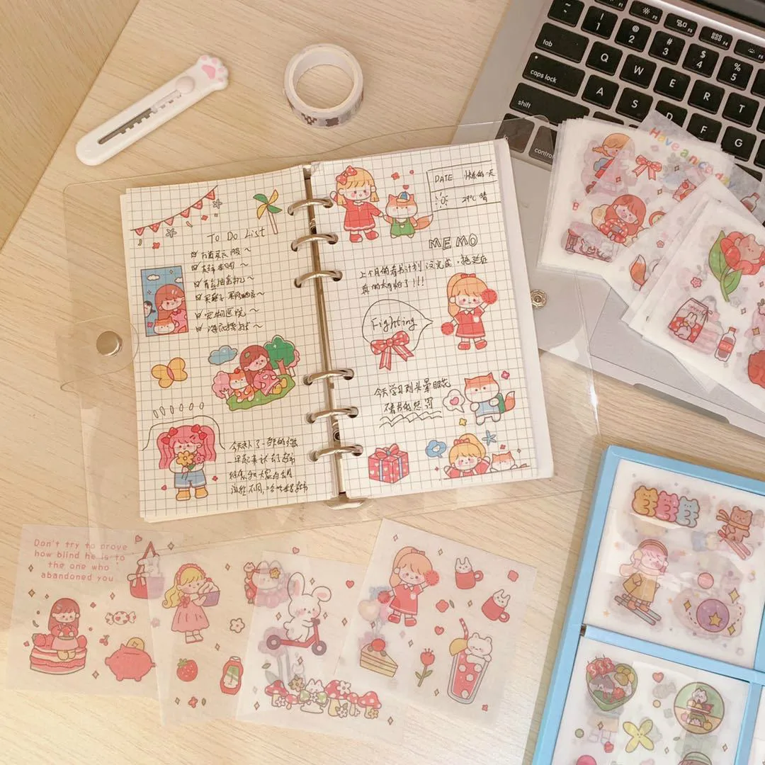 100 шт./кор. милые Креативные наклейки для скрапбукинга Сделай Сам Kawaii записная