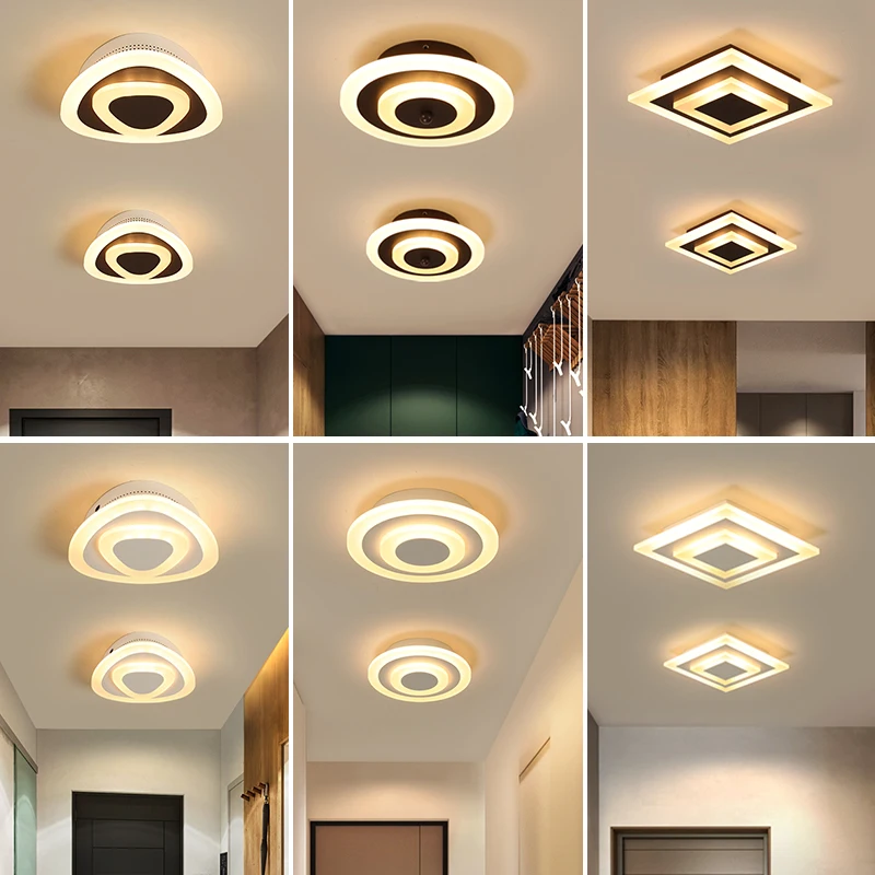 

Modern ceiling lights 12w for hallway balcony corridor Coffe white light lamps bedroom luminaria teto acrylic lamparas de techo