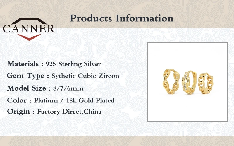 

CANNER 3pcs/set 6/7/8mm Copper Hoop Earrings for Women Fashion Small Huggie Piercing Cartilage Earring Jewelry Pendients Gifts