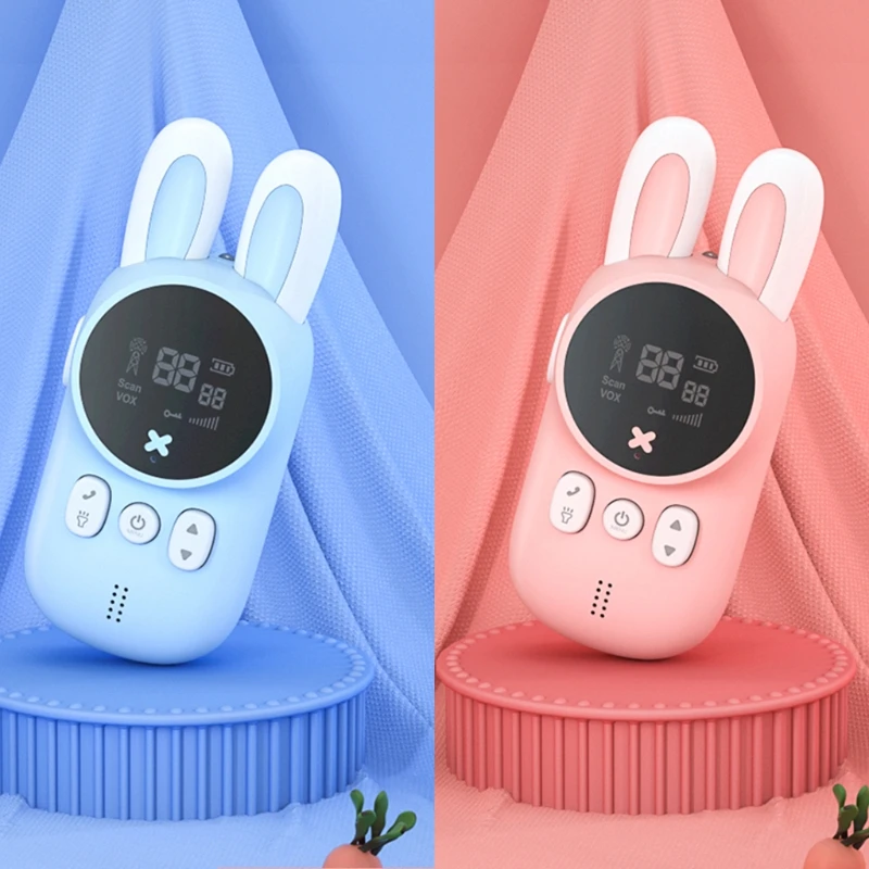 

1 Pair Portable Handheld Kids Walkie Talkies Kids Toy Cute Rabbit Walkie Handheld Transceiver Talk Educational Toys Gift X37A