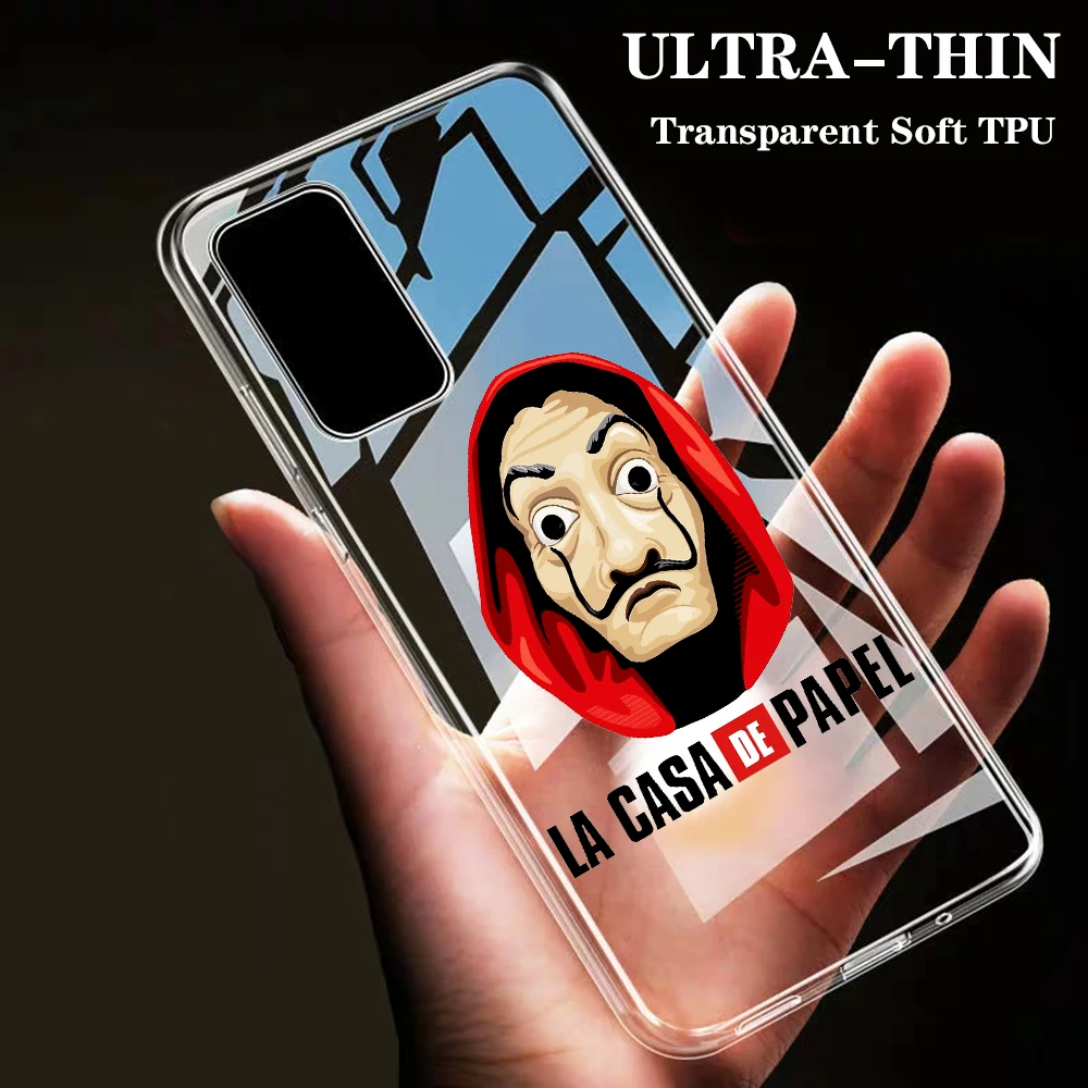 

Spain TV La Casa de papel Money Paper Phone Case For Samsung Galaxy S7 Edge S8 S9 S10 Lite S10e S20 Plus Ultra silicone coque