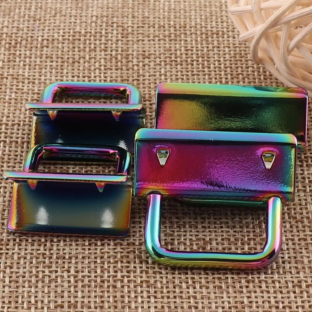 Брелок Радужный для ключей металлический кожаный с кольцом 25 мм/32 мм 10 шт. | Дом и