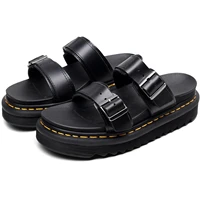 women martens summer shoes lady flats platform slippers soft genuine leather casual open toe thick bottom wedges women sandals