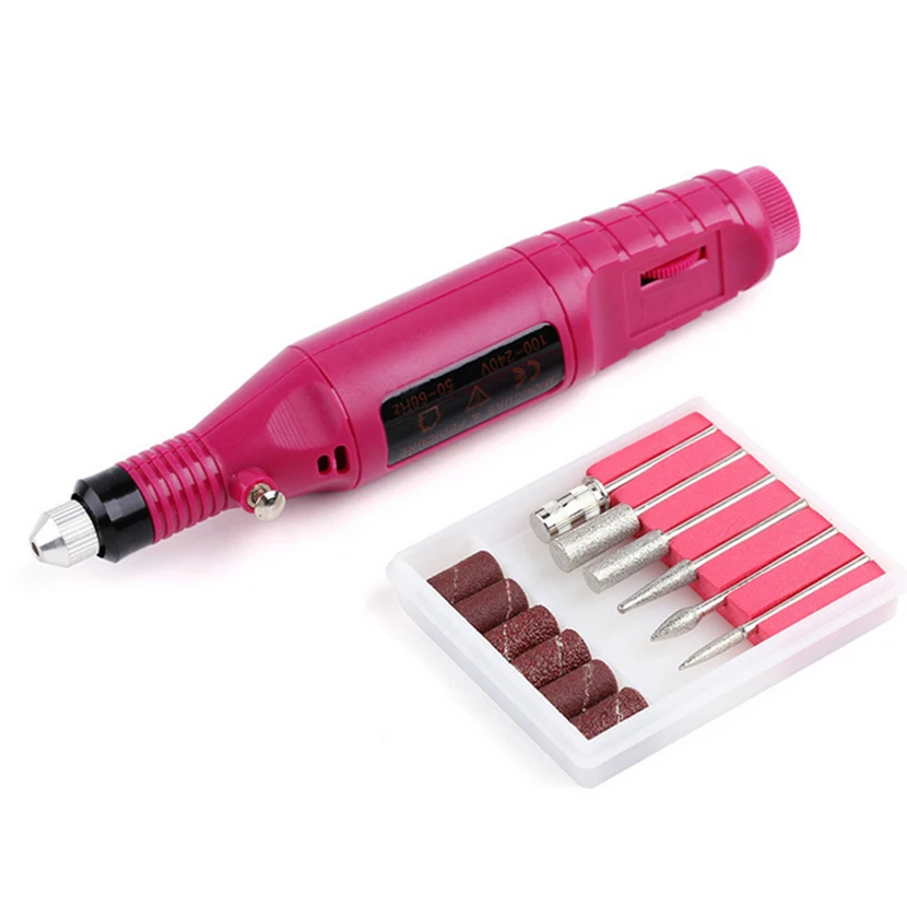 Профессиональный набор сверл для дизайна ногтей 6 бит электрический