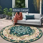 Большой геометрический круглый ковер в стиле ретро, Противоскользящий коврик для дома, гостиной, декоративные коврики в богемном стиле с мандалой, домашний декор