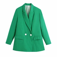 2021 spring women ol office casual coat buttons lapel loose suits jacket long sleeve outerwear pocket decorative blazer femme
