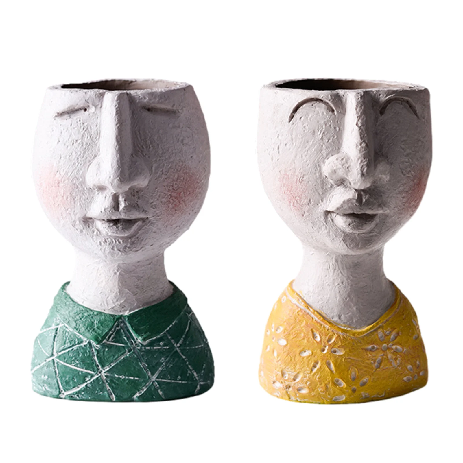 

NEW Art Portrait Flower Pot Vase Sculpture Resin Face Abstract Art Flower Pot Micro Landschap Flower pot for Home Decoration