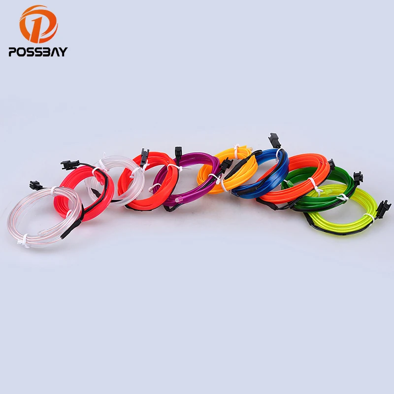 Гибкая неоновая светящаяся лента POSSBAY 2 м 12 В El Проволочная веревка декор для