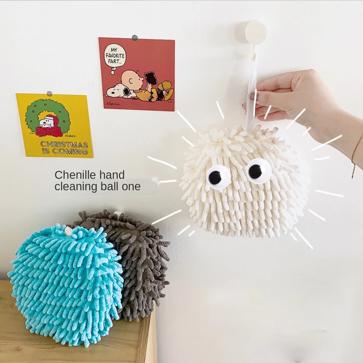 

Simple and quick-drying handball chenille does not shed hair kitchen hand towels bathroom absorbent clean hanging towels
