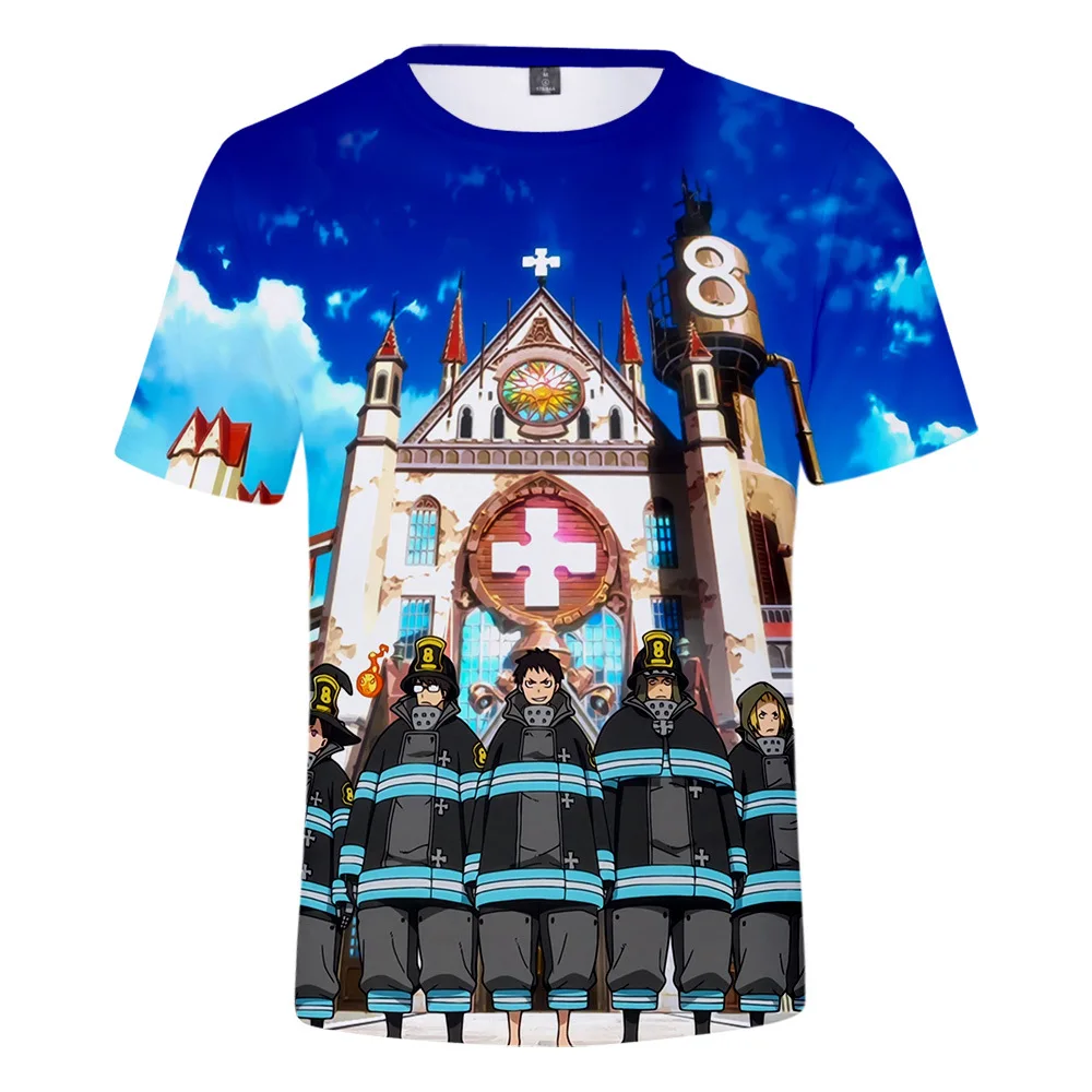 

Japan Anime Enen No Shouboutai Fire Force 3D Print T Shirt Women Men Shinra Kusakabe Funny Tshirt Graphic Tees Cosplay Costume