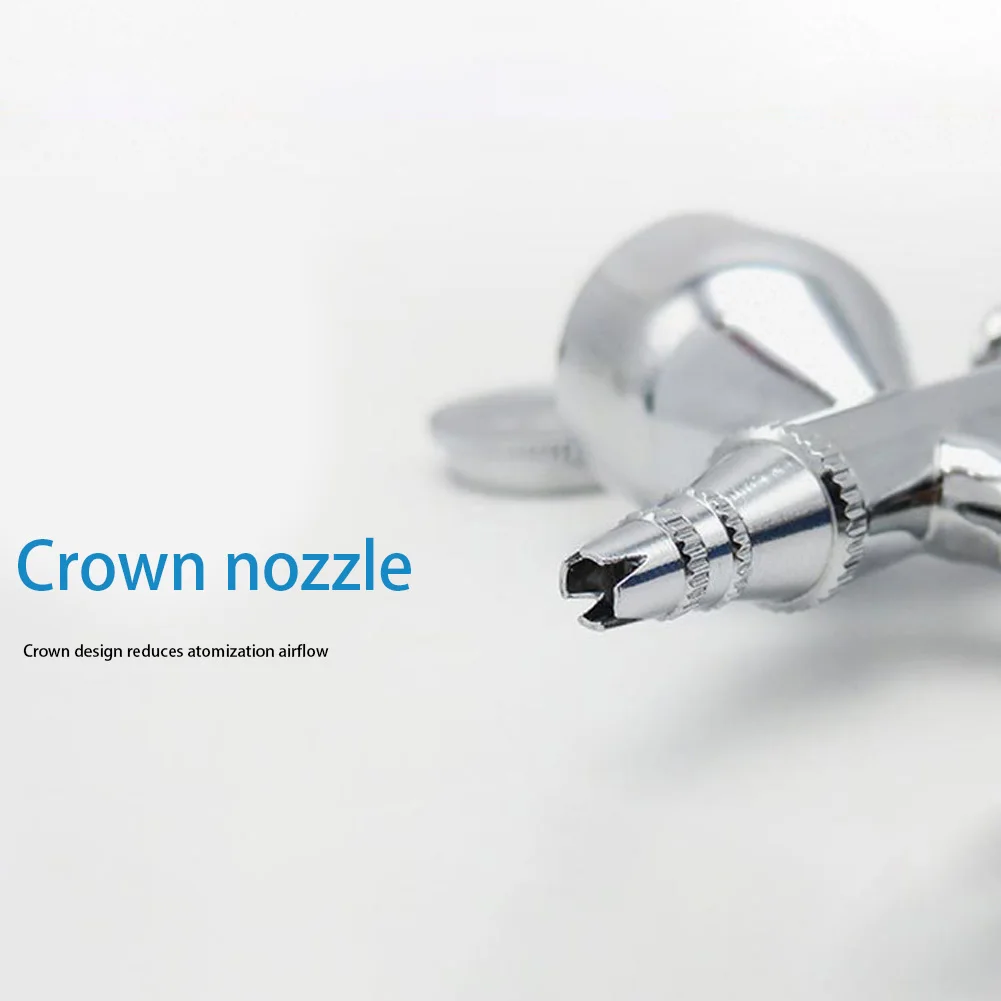 

Spray Pen Gravity Feed Dual Action 9CC Airbrush Kit Air Brush Paint Spray Pen Kit Tools for Nail Body Cake Decorating Art Silver