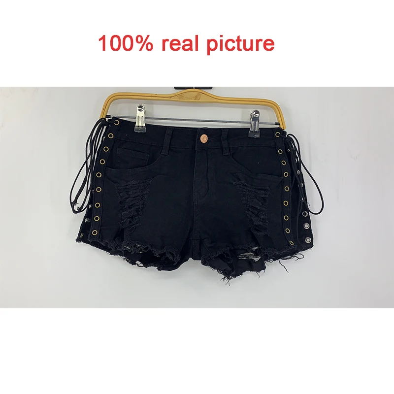 Женские летние джинсовые шорты рваные с низкой талией женские пуш ап