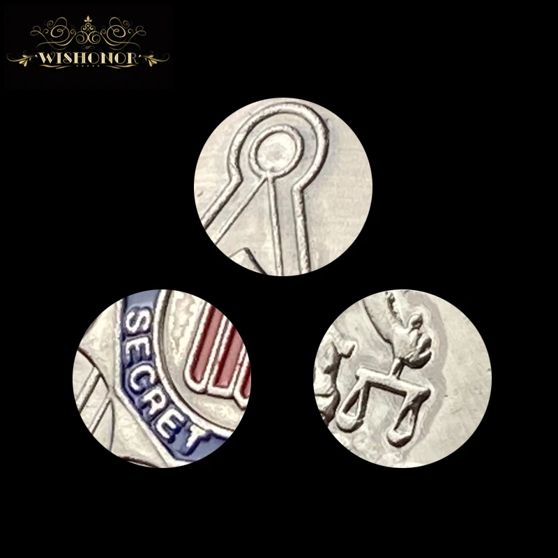 Хорошая США Secret Услуги нарядное монета Красочные 24K позолоченная 40*3 мм Юбилейные