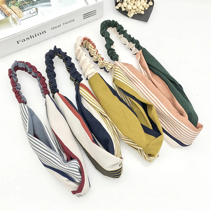 2019 Женская повязка на голову с перекрестным верхом и узлом эластичные ленты для